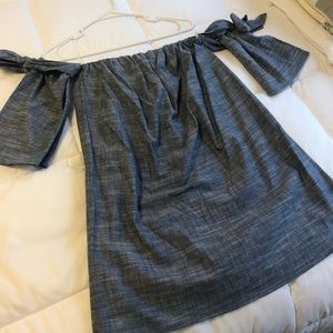 Chambray off the shoulder dress